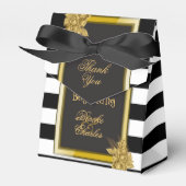 Art Deco Gold Rozen, Stripes Wedding Favor Boxes Bedankdoosjes (Voorkant Zijde)