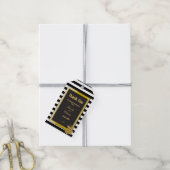 Art Deco Gold Rozen, Stripes Wedding Hartelijk dan Cadeaulabel (Met Touw)