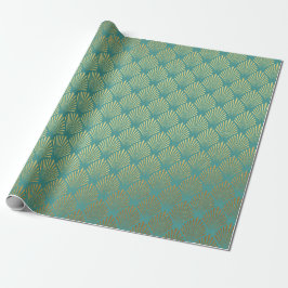 Art Deco Gold Seashells Mint Green Vip Yacht Club Cadeaupapier