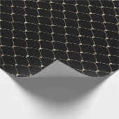 Art Deco Gold Sepia Faux Black Net Elegant Cadeaupapier (Hoek)