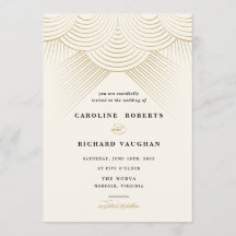 Art Deco Gold String Lights uitnodiging voor bruil