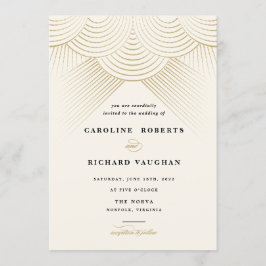 Art Deco Gold String Lights uitnodiging voor bruil