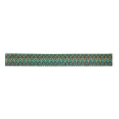 Art Deco Gold & Teal Satin Ribbon Satijnen Lint (Voorkant)