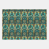 Art Deco Gold & Teal Wrapping Paper Flat Sheets (Voorkant 2)