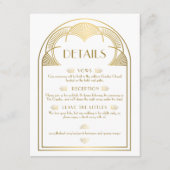  Art Deco Gold Unieke Boog Trouwdetails Informatiekaartje (Voorkant)