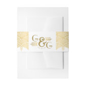 Art Deco Gold Unieke Monogram Boog Huwelijk Uitnodigingen Wikkel (Voorkant Voorbeeld)