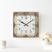 Art Deco Gold Vierkante Klok (Huis)