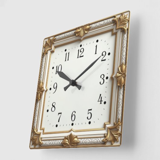 Art Deco Gold Vierkante Klok (Hoek)