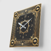Art Deco Gold Vierkante Klok (Hoek)