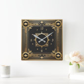 Art Deco Gold Vierkante Klok (Huis)