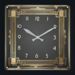 Art Deco Gold Vierkante Klok<br><div class="desc">Geweldig klokontwerp. Je zult het leuk vinden als anderen. U kunt dit ontwerp vrij gebruiken voor andere producten die u wilt of om jouw tekst aan te passen en toe te voegen. Volg me voor meer. Met vriendelijke groet. Een leuke dag.</div>