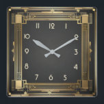Art Deco Gold Vierkante Klok<br><div class="desc">Geweldig klokontwerp. Je zult het leuk vinden als anderen. U kunt dit ontwerp vrij gebruiken voor andere producten die u wilt of om jouw tekst aan te passen en toe te voegen. Volg me voor meer. Met vriendelijke groet. Een leuke dag.</div>