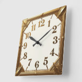 Art Deco Gold Vierkante Klok (Hoek)