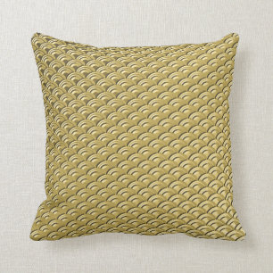 Art Deco Gold Wave Patroon Kussen
