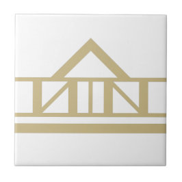 Art Deco Gold White Eenvoudige geometrische grens  Tegeltje