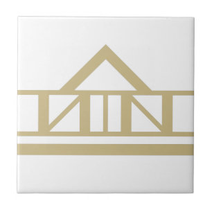 Art Deco Gold White Eenvoudige geometrische grens  Tegeltje
