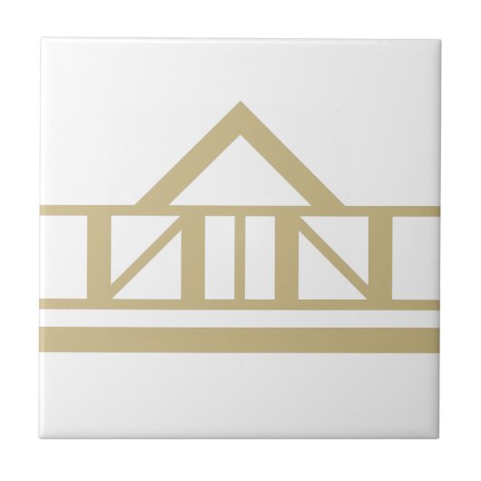 Art Deco Gold White Eenvoudige geometrische grens  Tegeltje (Voorkant)