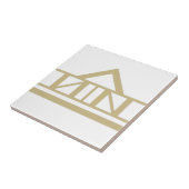 Art Deco Gold White Eenvoudige geometrische grens  Tegeltje (Zijkant)