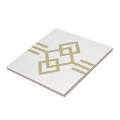 Art Deco Gold White Eenvoudige geometrische grens  Tegeltje (Zijkant)