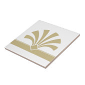 Art Deco Gold White Geometric Flower Element 06 Tegeltje (Zijkant)