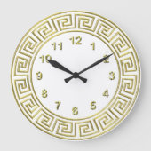 Art Deco Gold White - Griekse goudmarkers Grote Klok (Voorkant)