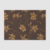 Art Deco  Golden Brown Lily Flower Tissuepapier (Voorkant)