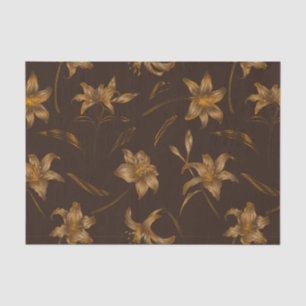 Art Deco  Golden Brown Lily Flower Tissuepapier