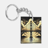 Art Deco Golden Gate Bridge Sleutelhanger (Voorkant Links)