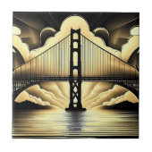 Art Deco Golden Gate Bridge Tegeltje (Voorkant)