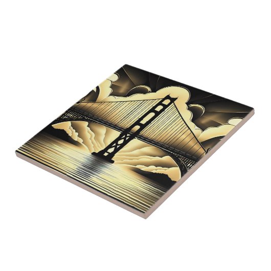 Art Deco Golden Gate Bridge Tegeltje (Zijkant)