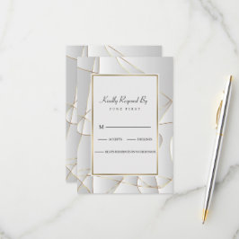 Art Deco Golden Lines RSVP Kaartje