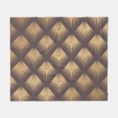 Art Deco Golden: Minimalistisch naadloos Fleece Deken (Voorkant (Horizontaal))