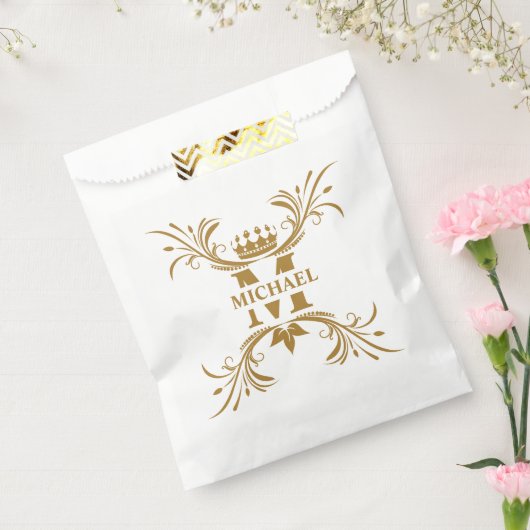  Art Deco Golden Naam Monogram Bedankzakje (Gezegeld)