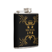 Art Deco Golden Naam Monogram Heupfles (Rechts)