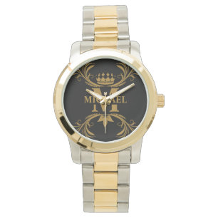  Art Deco Golden Naam Monogram Horloge