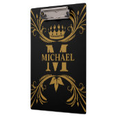  Art Deco Golden Naam Monogram Klembord (Links)