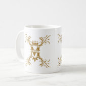  Art Deco Golden Naam Monogram Koffiemok (Voorkant links)