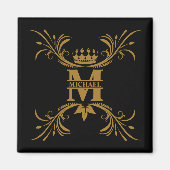 Art Deco Golden Naam Monogram Magneet (Voorkant)