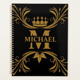  Art Deco Golden Naam Monogram Planner