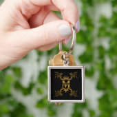 Art Deco Golden Naam Monogram Sleutelhanger (Hand)