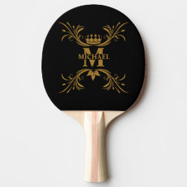  Art Deco Golden Naam Monogram Tafeltennisbatje
