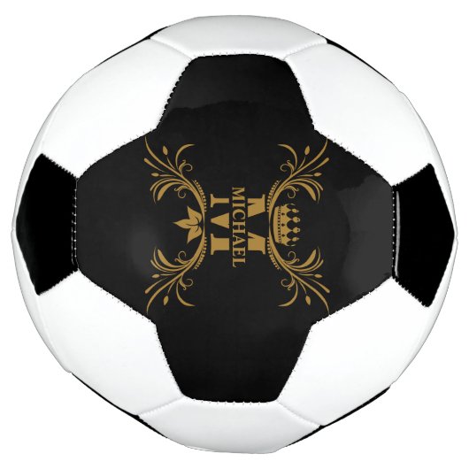  Art Deco Golden Naam Monogram Voetbal (Gedraaid)