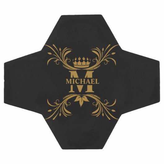  Art Deco Golden Naam Monogram Voetbal (Enkel)