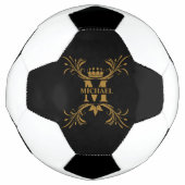  Art Deco Golden Naam Monogram Voetbal (Voorkant)