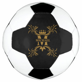  Art Deco Golden Naam Monogram Voetbal
