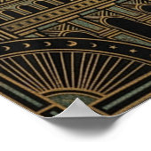 Art Deco Golden Sun Face Palace Poster | Celestial (Hoek)