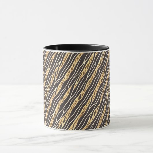 Art Deco Golden Zebra Stripes Mok (Midden)