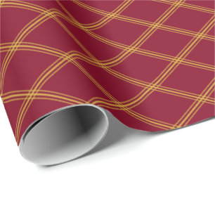 Art Deco Goldenrod Diamonds op Bourgogne Cadeaupapier