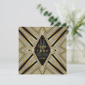 Art Deco Goldy Diamonds Invitaties Kaart (Staand voorkant)