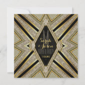 Art Deco Goldy Diamonds Invitaties Kaart (Voorkant)